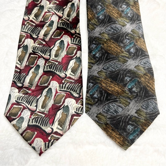 2 Jerry Garcia Men’s Silk Ties Grateful Dead Banyan Tree & Courtyard Performance - Picture 1 of 9